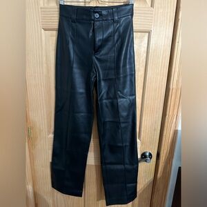 Zara fake leather wide leg trousers